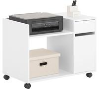 SoBuy ASK02-W Armoire de classement Chariot d'imprimante Table d'imprimante Caisson roulant Armoire de stockage Armoire pour bureau Blanc LHT env. 72x40x54cm