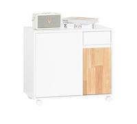 SoBuy ASK04-WN Armoire de classement sur roulettes pour bureau Blanc 65 x 58 x 35 cm