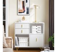 SoBuy ASK10-WN Caisson de Bureau à roulettes, Support Imprimante Roulant, Organiseur Bureau, Meuble de Rangement Bureau, Caisson de Rangement avec Tiroirs, - 63x42x88 cm, Blanc Blanc