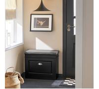 SoBuy Armoire à chaussures FSR82-K avec rabat et coussin de siège env. 60x51x24 cm noir
