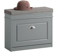 SoBuy Banc à Chaussures avec Rangement à Abattant et Coussin, Meuble d’Entrée Gris 61x24x51 cm FSR82-K-HG