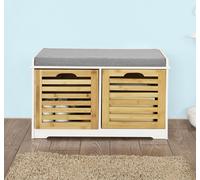 SoBuy banc à chaussures,banc,étagère à chaussures, armoire à chaussures, coffre à chaussures FSR23-K-WN
