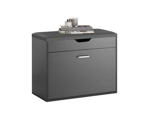 SoBuy Banc à Chaussures Meuble Chaussures Commode à Chaussures Meuble d’entrée 1 abattant avec Assise Rabattable Coussin Rembourrée - 60x30x50 cm, FSR95-HG