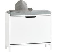 SoBuy Banc à Chaussures Rembourré Blanc, L60xP24xH52 cm, Capacité 113 kg