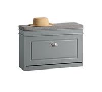 SoBuy Banc à chaussures FSR82-L-HG – Rangement à abattant avec coussin, 75x24x51 cm, Gris