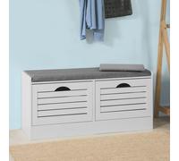 Sobuy Banc De Rangement À Chaussures Armoire À Chaussures Meuble D'entrée 2 Abattants, Fsr62-W Multicolore