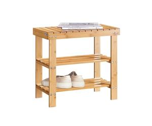 SoBuy Banc Étagère à Chaussures Banc de Chaussures en Bambou Naturel L50cm, FSR02-K-N