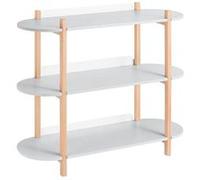 Table Console Sur Pied En Bois Avec 3 Étages Effet Bois Gris Gris