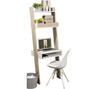 SoBuy® Bibliothèque avec bureau, étagère sur pied, étagère murale, avec étagères, FRG111-WN