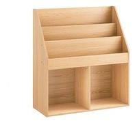 Bibliothèque Enfant SoBuy Rangement Jouet Enfant 3 Étagères 2 Compartiments Meuble Chambre et Salon Naturel 73x30x80 cm