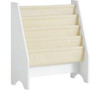 SoBuy Bibliothèque Enfant 4 Poches en Tissu pour Rangement de Jouets et Livres Blanc