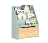 SoBuy Bibliothèque Enfant à roulettes 4 Compartiments 62x30x80cm