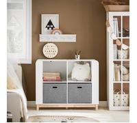 SoBuy Bibliothèque Enfant avec Rangement Jouets et Livres, Meuble de Chambre et Salle de Jeux, Blanc, 100x35x80 cm
