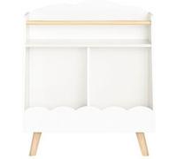 Bibliothèque Enfant, Etagère de Rangement pour Jouets, 2 Compartiments, Blanche