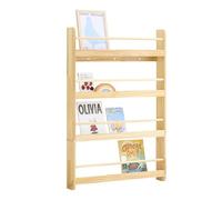 SoBuy Bibliotheque Enfant Étagère Livre Enfant 4 Niveaux Meuble Rangement Jouet Bibliothèque Meuble de Rangement Etagere Chambre Naturel 80x12x118cm KMB08-N