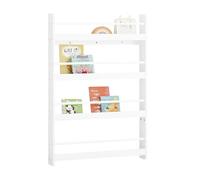 SoBuy Bibliotheque Enfant Montessori Meuble Rangement Enfant avec 4 Niveaux Etagere Livre Bibliothèque Murale Rangement Jouet Meuble de Rangement Enfant Blanc 80x12x118cm KMB08-II-W
