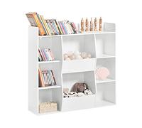 SoBuy Bibliothèque Enfant Rangement Jouet Enfant avec 8 Compartiments Meuble Rangement Jouet Étagère Bibliothèque Porte-revues Blanc 106x30x104 cm KMB55-W