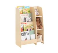 SoBuy Bibliothèque Enfant Rangement Jouet Enfant Meuble de Rangement Enfant avec 3 Compartiments et 4 Étagères Bibliothèque Livre pour Chambre Vert 63x30x90cm KMB114-GR