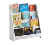 SoBuy Bibliothèque Enfant Rangement Livre Jouet Enfant Bibliothèque Livre 4 Niveaux Étagère à Livres Meuble de Rangement Chambre d'enfant Bureau Salon Blanc 80x30x88 cm KMB32-W