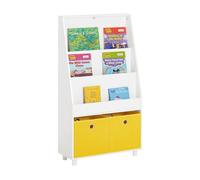 SoBuy bibliothèque enfants KMB69-W étagère de rangement jouets et livres avec 2 paniers multicolores 50 x 26 x 110 cm