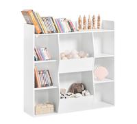 Sobuy Bibliothèque Pour Enfant Rangement Pour Livres Et Jouets Avec 8 Compartiments, Kmb55-W Multicolore