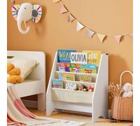 SoBuy Bibliothèque pour enfants avec espace de rangement Porte-livres Porte-journaux Étagère pour enfants Meubles de chambre d'enfants Étagère à jouets FRG225-W