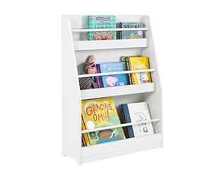 SoBuy Bibliothèque sur 3 Niveaux, Meuble de Rangement Enfant, Étagère Bibliothèque, Rangement Jouet et Livre pour Chambre Enfant, Bureau ou Maternelle, Blanc, 58x18x81cm, KMB45-W