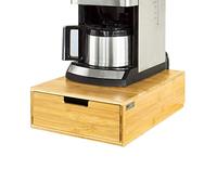 SoBuy Boîte à Thé en Bois avec Compartiments Boîte de Rangement Thé, Café, Capsules, Sucre, Épices Tiroir Coulissant Boîte à Thé avec Couvercle pour Cuisine ou Cadeau Style Naturel 30x12x42cm FRG83-N