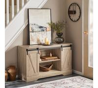SoBuy Buffet avec portes coulissantes Commode Armoire de cuisine Armoire d'entrée Armoire d'appoint Buffet bas Armoire TV Naturel LHT env. 120x70x39cm FSB60-E