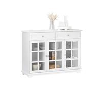 SoBuy Buffet Bas autoportant, 3 Portes vitrées & 2 tiroirs, 119x90x40cm