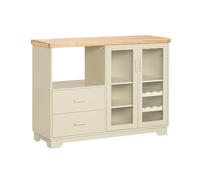 Buffet de Cuisine FSB81-MI SoBuy avec 2 Portes Vitrées 120 x 40 x 90 cm - Beige