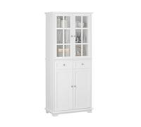 SoBuy Buffet Haut de Cuisine et Salle à Manger avec 4 Portes et 2 Tiroirs, Meuble Vitrine Rangement, 75 x 40 x 175 cm, Blanc