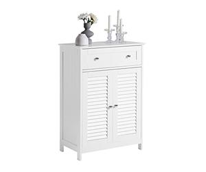 SoBuy Buffet Placard Meuble de Rangement Commode avec Tiroir et Cloison Amovible pour Entrée, Chambre Salon, Cuisine et Salle de Bain, 60x35x87cm, FRG238-W