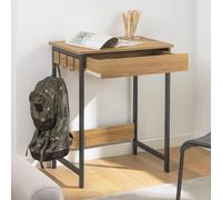 SoBuy Bureau d'ordinateur Bureau d'étude Secrétaire avec 1 tiroir et 3 crochets Structure métallique de style industriel