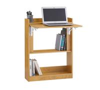 SoBuy Bureau Pliant FWT92-N Table d'Ordinateur Rabattable Bureau Multifonctionnel avec Etagères de Rangement, 63x58x82cm