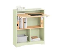 SoBuy Bureau Pliant, Table d'Ordinateur Rabattable, Petite Bureau avec Etagères de Rangement, 70x57x85cm FWT104-GR