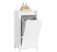 SoBuy BZR100-W Armoire à Linge, Corbeille à Linge, Meuble Bas de Salle de Bain, Meuble de Rangement avec 1 Panier à Linge Amovible
