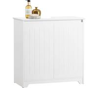 SoBuy BZR108-W Armoire sous lavabo Salle de bain Armoire sous lavabo Armoire de salle de bain Meuble de salle de bain blanc LHT environ 60x60x30cm