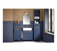 SoBuy BZR112-B Meuble Colonne de Salle de Bain, Armoire Haute, Étagère de Rangement, Bleu G