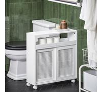 SoBuy BZR119-W Étagère de niche 20cm Étagère de niche à roulettes Étagère de cuisine Armoire de salle de bain Chariot de rangement du papier toilette