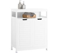 SoBuy BZR121-W Commode de salle de bain Armoire centrale Commode Armoire de salle de bain Sideboard Armoire d'entrée Armoire de salle de bain Blanc