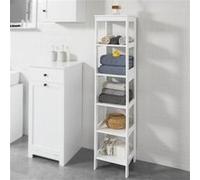 SoBuy BZR14-W Meuble Colonne de Salle de Bain Armoire Haute étagère Blanc G