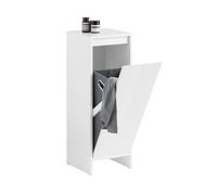 SoBuy BZR154-W Armoire à linge avec sac à linge dépliant Collecteur de linge Panier à linge Coffre à linge Armoire de salle de bain Armoire de salle de bain Blanc LHT environ 30x87x30cm