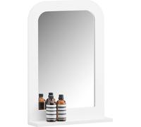 SoBuy BZR162-W Miroir mural miroir de salle de bain avec étagère armoire suspendue rangement pour salle de bain blanc LHT environ 38x54x9cm