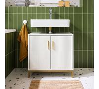 SoBuy BZR179-W Meuble sous lavabo Meuble sous lavabo de salle de bain Meuble sous lavabo de salle de bain Meuble de salle de bain blanc LHT env. 60x59x30cm