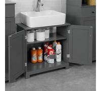 SoBuy BZR18-DG Meuble sous-Lavabo à 2 étages et 2 Portes Gris Foncé G