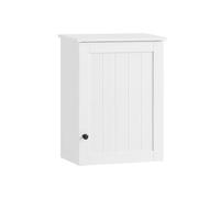 SoBuy Meuble Haut Salle de Bain - Armoire de Salle de Bain Suspendue avec Porte et Étagères Réglables, Etagere Murale en Bois pour Cuisine, Entrée - Armoire à Pharmacie, Blanc, 40x52x23cm, BZR19-W