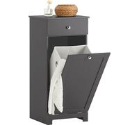 BZR21-DG Meuble Bas de Salle de Bain avec 1 Tiroir et 1 Panier à Linge