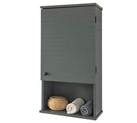 SoBuy BZR25-DG Meuble Haut Armoire Suspendue de Toilettes Placard Mural pour Salle de Bain Gris
