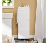 SoBuy BZR29-W Meuble Demi-Colonne Meuble Bas de Salle de Bain Armoire Commode Toilette Blanc G